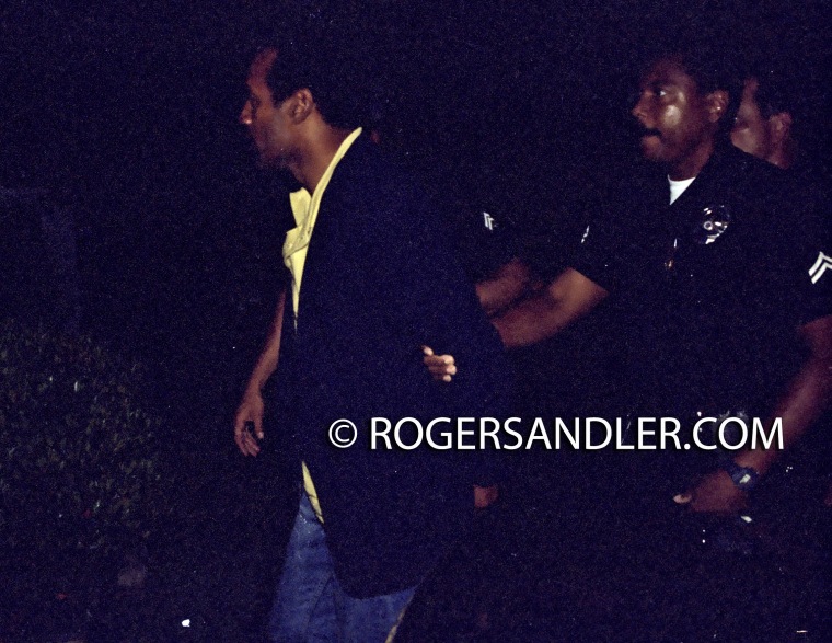 O.J. Simpson in custody after he was detained inside his house in Los Angeles on June 17, 1994.