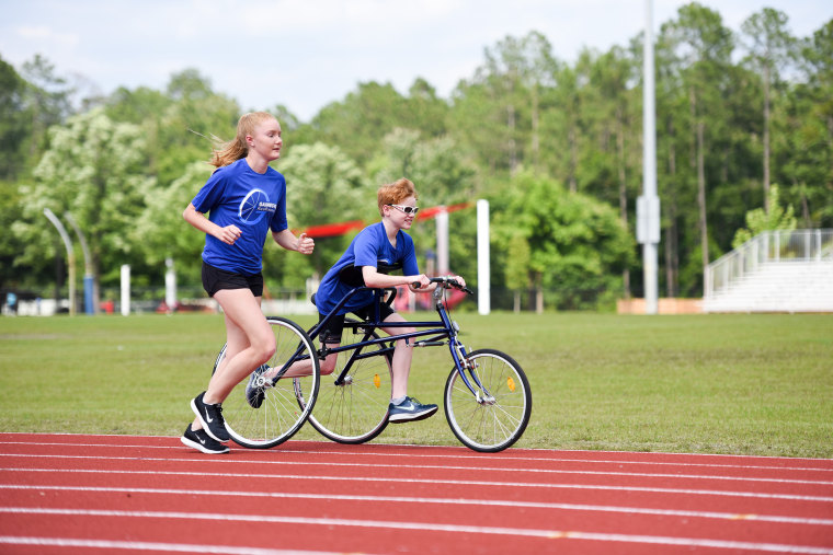 Sayers Grooms, an inspiring 13-year-old who's discovered joy in RaceRunning