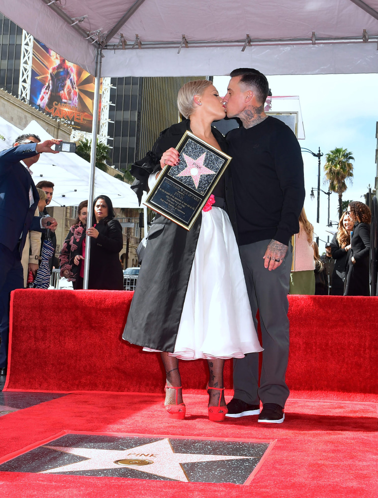 Pink and Carey Hart at Hollywood Walk of Fame ceremony