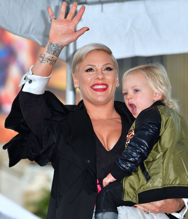 Pink and son Jameson at Hollywood Walk of Fame ceremony