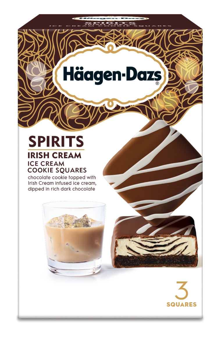 The new ice cream line also features chocolate-covered ice cream squares.