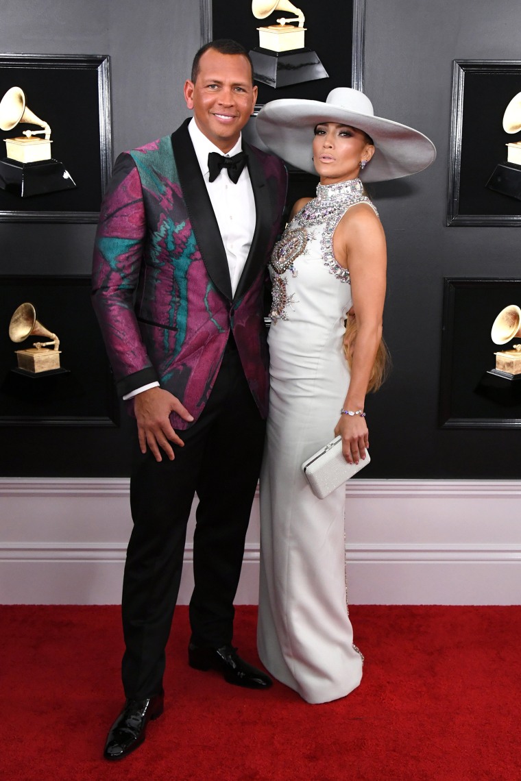 Image: Jennifer Lopez and Alex Rodriguez at Grammys 2019
