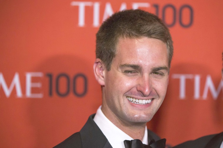 Image: Evan Spiegel arriving at the Time 100 gala in 2014.
