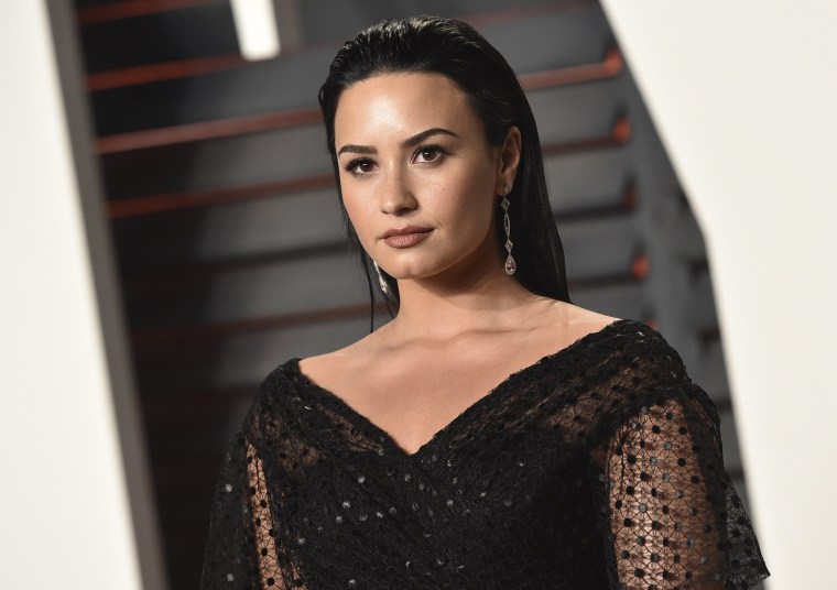 Image: Demi Lovato arrives at the Vanity Fair Oscar Party in Beverly Hills on Feb. 28, 2016.