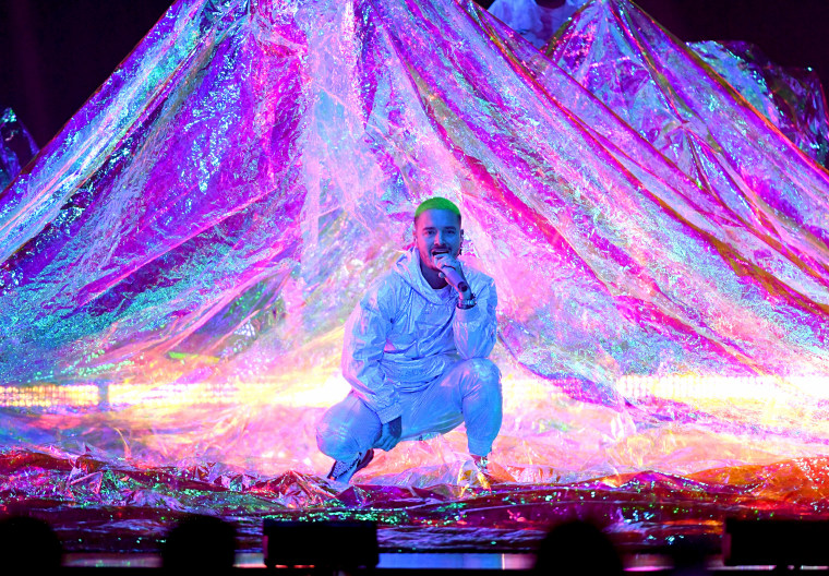 Image: J Balvin performs at the Latin GRAMMY Awards in Las Vegas on Nov. 15, 2018.