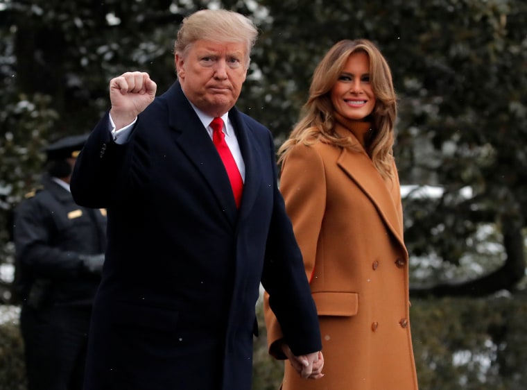 Image: President Donald Trump and first lady Melania Trump depart from the White House in Washington