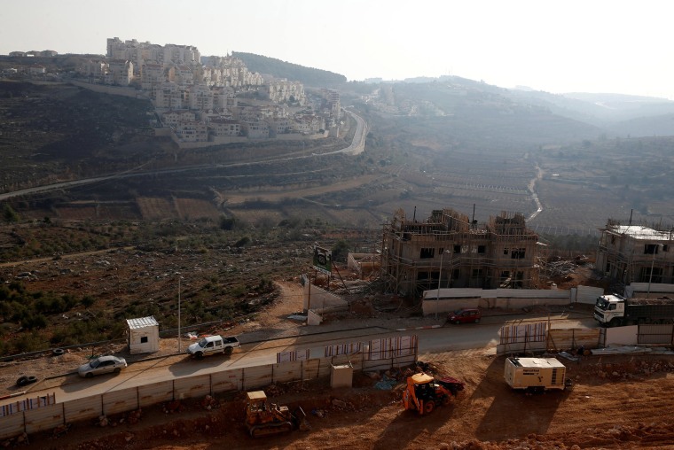 Image: A construction site in the Israeli settlement of Efrat