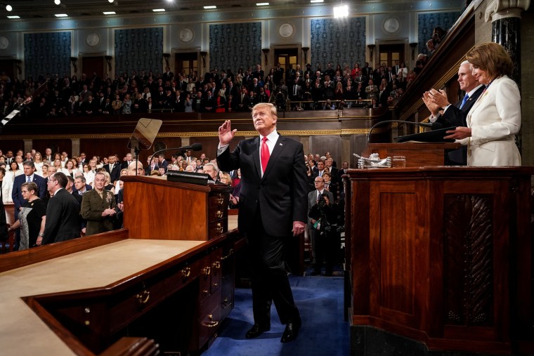Image: President Donald Trump delivered the State of the Union address, with Vice President Mike Pence and Speaker of the House Nancy Pelosi, at the Capitol in Washington