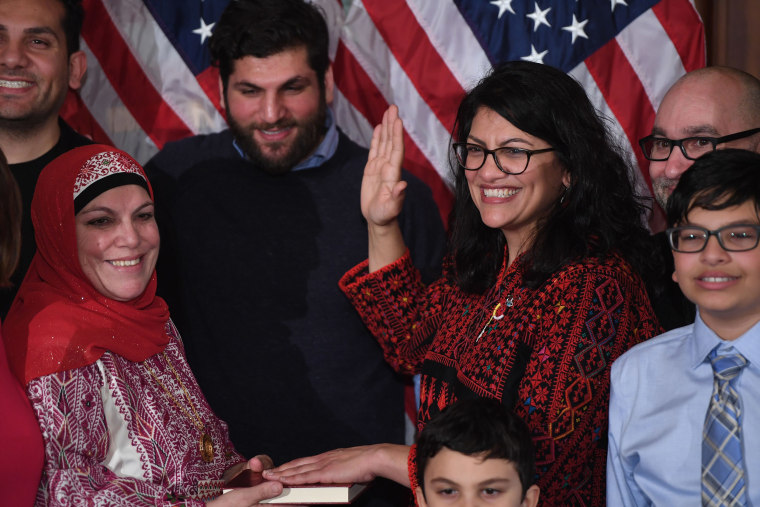 Image: Rep. Rashida Tlaib takes the oath of office