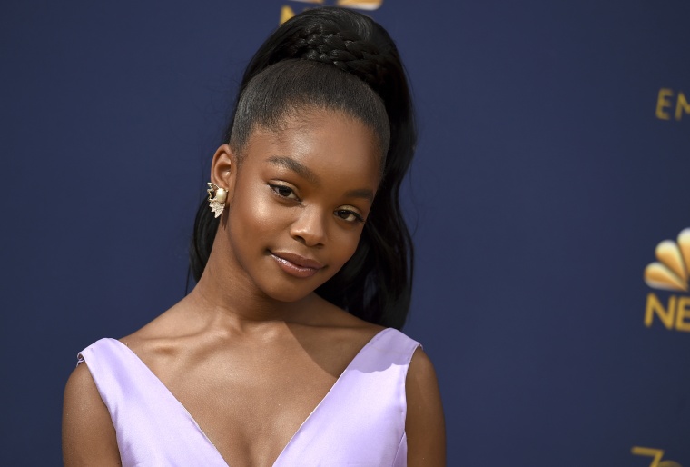 Image: Marsai Martin arrives to the 70th Primetime Emmy Awards in Los Angeles on Sept. 17, 2018.
