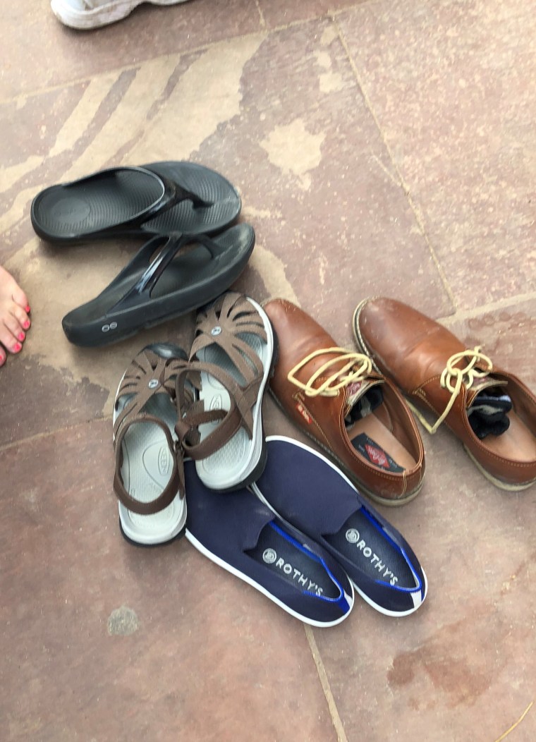 We paid some kids 20 rupees to watch our shoes while we toured the grounds of the famed Fatepuhr Sikri in Agra. I wasn’t sure if my $125 Rothy's would be there when we returned, but they were! 
