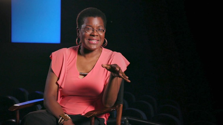 Tananarive Due, author and educator, speaks during the documentary Horror Noire.