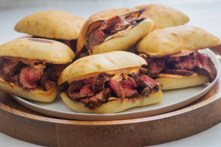 Cocoa Rubbed Flank Steak Sandwiches