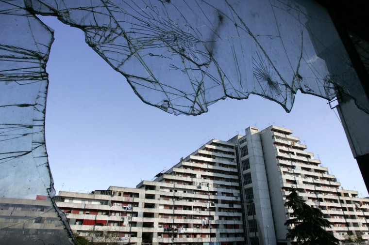 Image: One of the buildings of Naples Scampia neighborhood, southern Italy