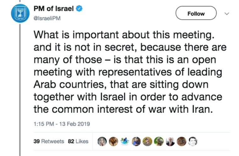 Image; Tweet by PM of Israel