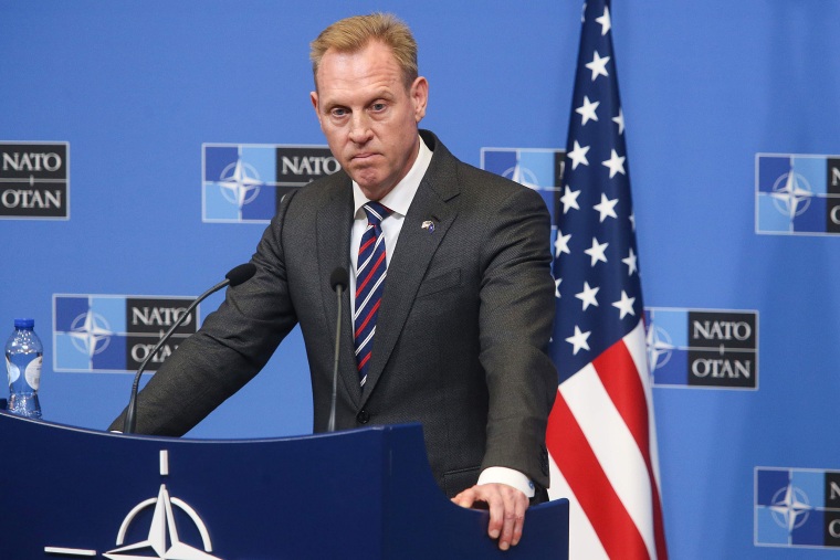 Image: U.S. Defense Secretary Patrick Shanahan gives a press conference