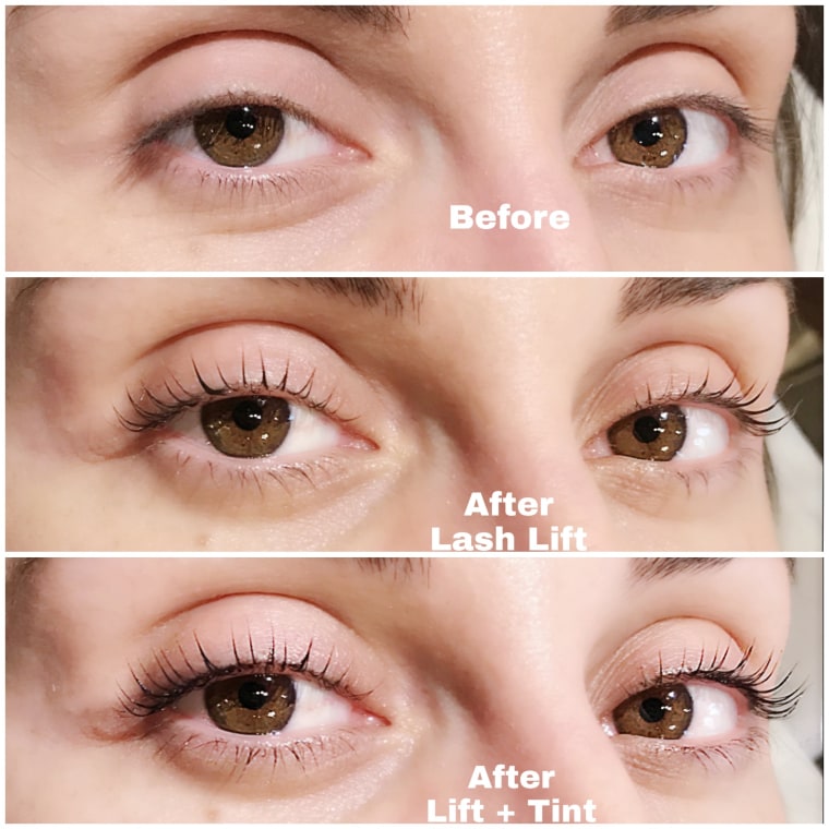 Lash lift before and after