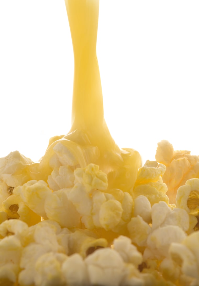 Melted butter on popcorn
