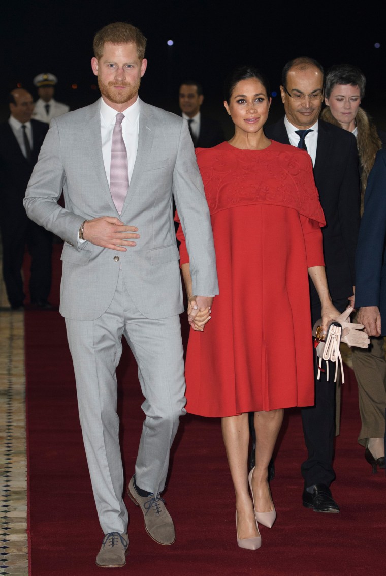 Meghan Markle dress, red dress, Duke And Duchess Of Sussex visit Morocco
