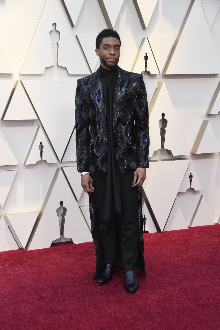 Chadwick Boseman Oscars red carpet 2019