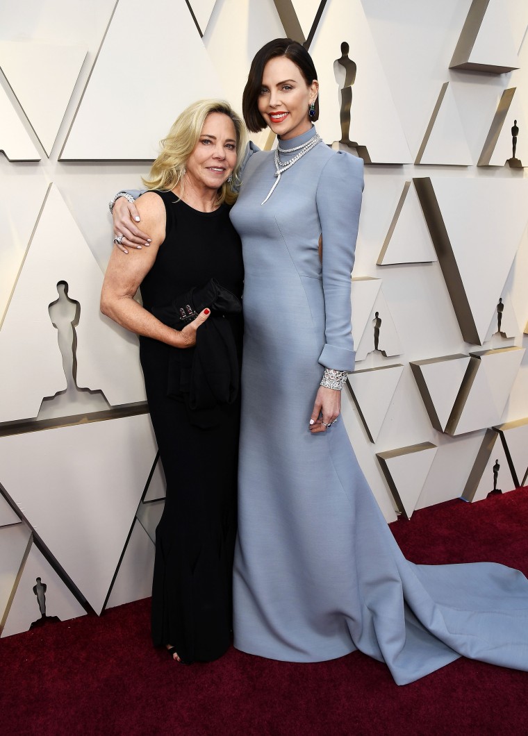 Charlize Theron and her mother at the Oscars
