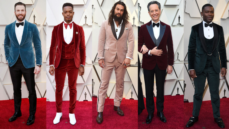 Oscars red carpet velvet blazer