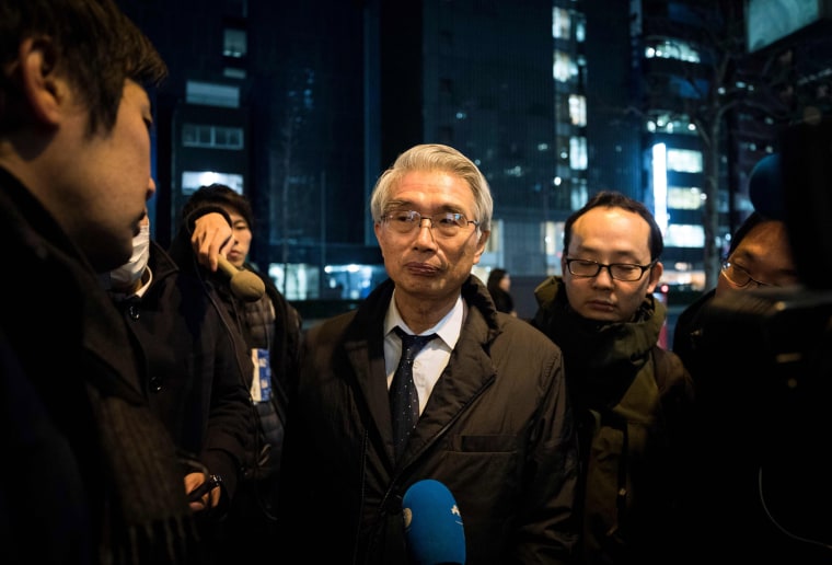 Image: Junichiro Hironaka, the lawyer representing former Nissan chief Carlos Ghosn, speaks with the media in Tokyo on Feb. 13, 2019.