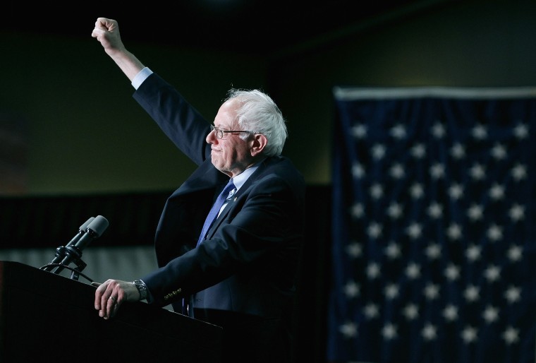 Image: Sen. Bernie Sanders, I-VT, speaks to the crowd during a campagin rally in Phoenix on March 15, 2016.