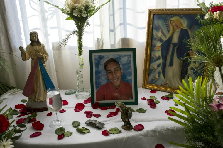Image: A portrait of Nick Samuel Oropeza at his family's home in Caracas, Venezuela, on Feb. 3, 2019.