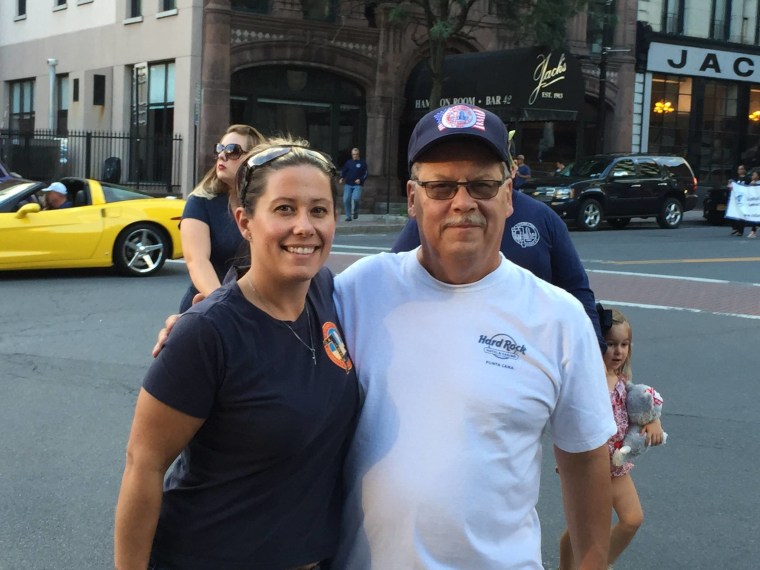 Jessica Savignano and her father, Thomas Karmazyn. Savignano pursued a career as a pipefitter, a job that her father had until he retired in July 2018.