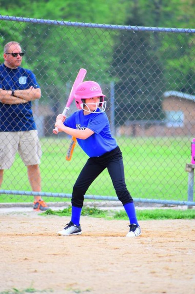 Marie has been playing softball since she's been in first grade, and her favorite position is second base. 