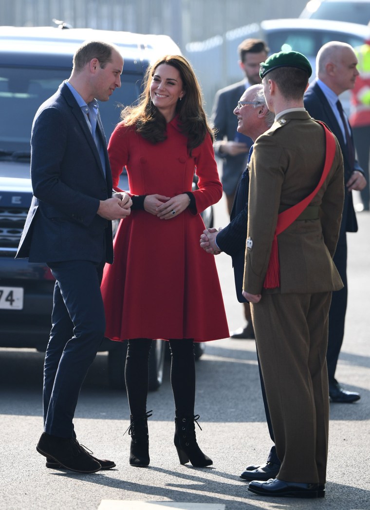 Kate Middleton wears red coat in Northern Ireland