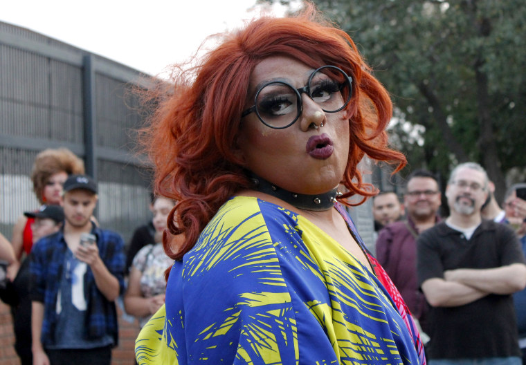 Image: Beatrix Lestrange hosted the No Border Wall Protest Drag Show in Brownsville, Texas, on Feb. 23, 2019.