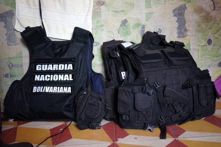 Image: Vests belonging to defected Venezuelan national guard soldiers in Cucuta, Colombia, on Feb. 25, 2019.