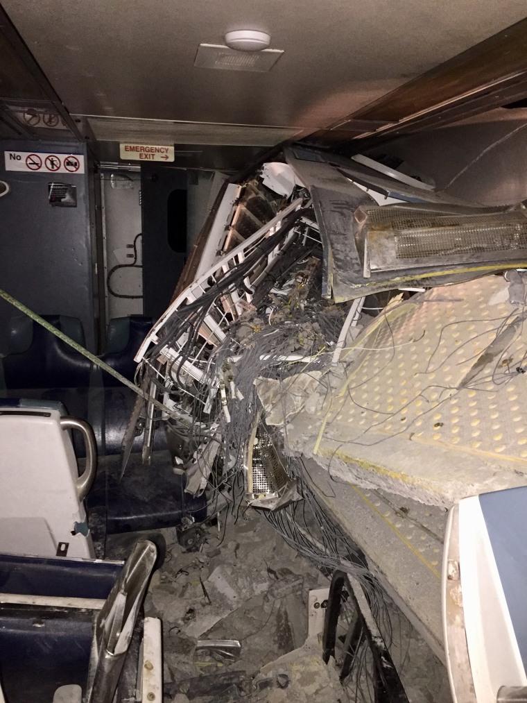 Damage Inside a LIRR train