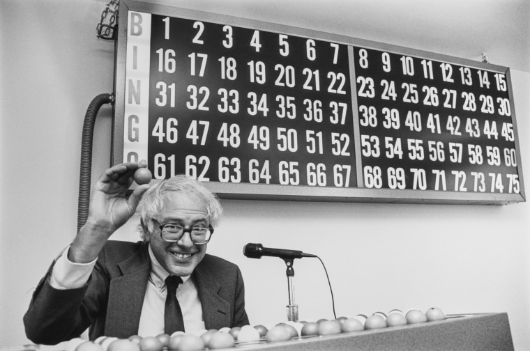 Image: Rep. Bernie Sanders playing bingo