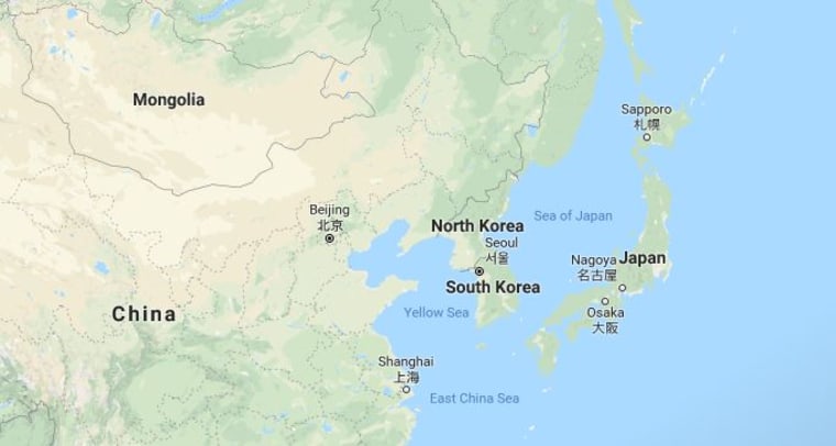 Image: Map showing North Korea and its neighbors