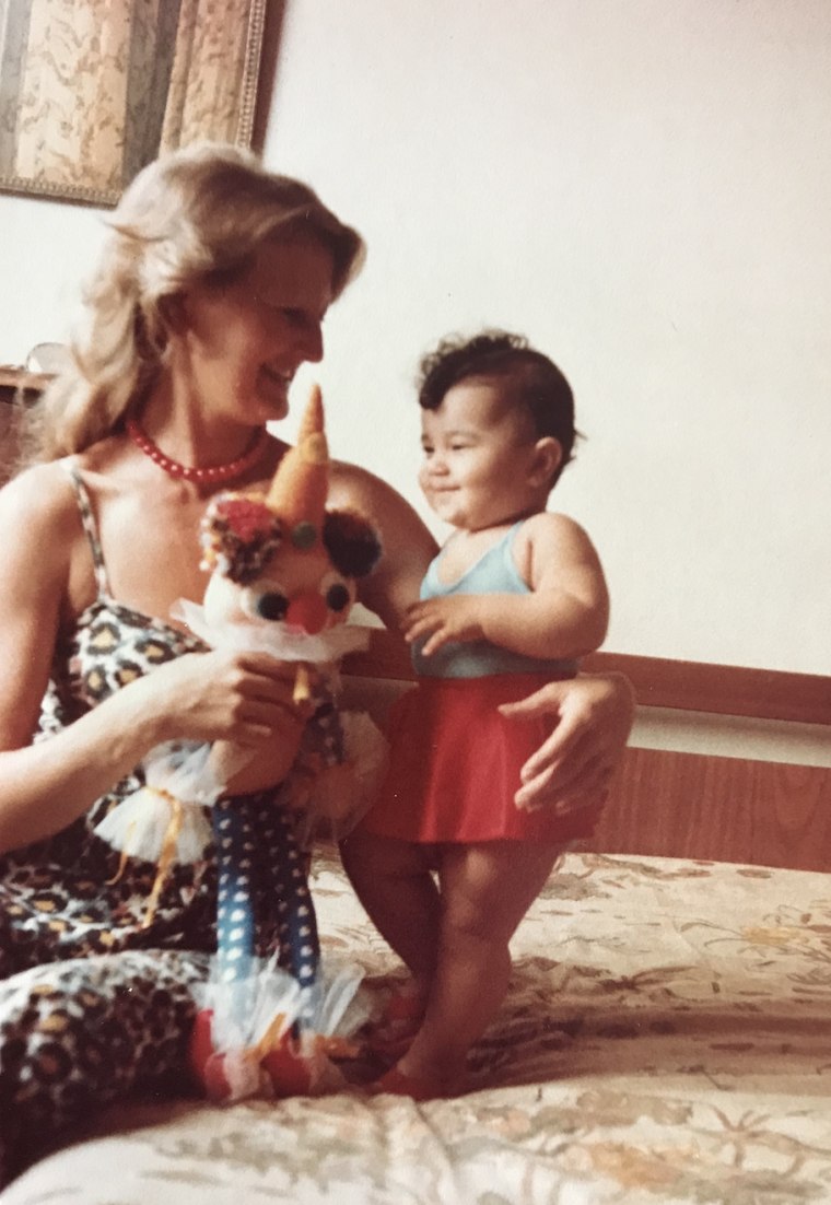 Anna De Souza as a baby with her mother in Brazil