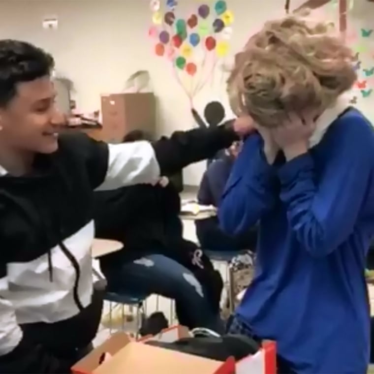 The random act of kindness moved the student, and later the student's mom, to tears. 