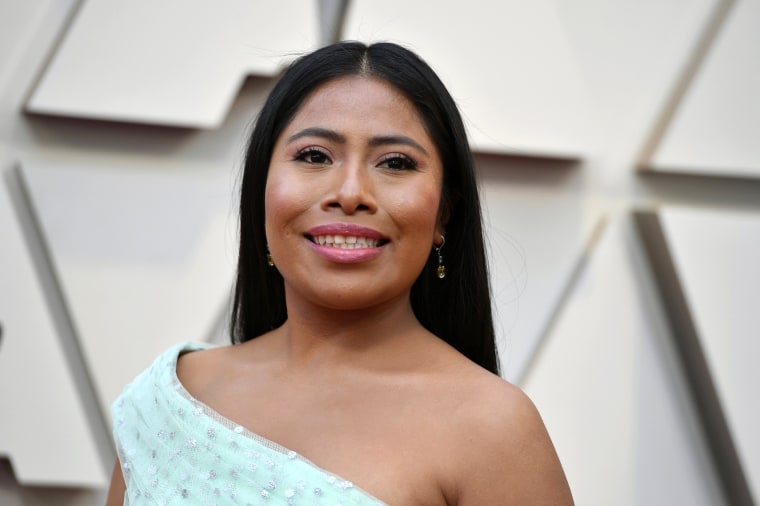 Image: Yalitza Aparicio arrives at the Oscars in Los Angeles on Feb. 24, 2019.