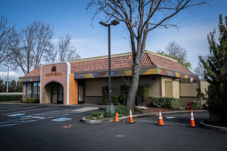 The Taco Bell drive-through, where Willie McCoy was shot and killed, in Vallejo, Ca on Feb. 28, 2019. Nearly three weeks after six officers reportedly fired into the car of Willie McCoy at this location, the restaurant remains closed.