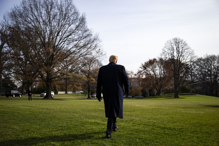 Image: President Donald Trump departs the White House on Dec. 8, 2018.