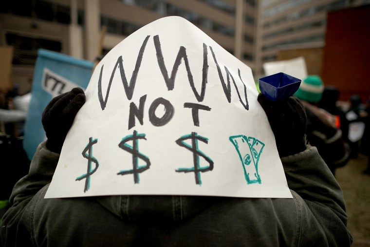 Image: Net Neutrality, Protestors Rally At FCC Against Repeal Of Net Neutrality Rules