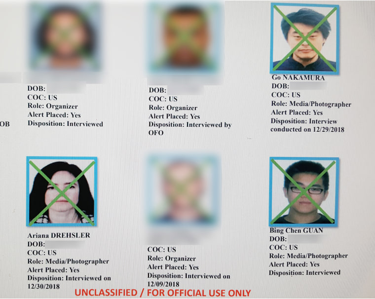 Image: A sample of names and photos from the list. KNSD blurred the names and photos of individuals who haven't given permission to publish their information.