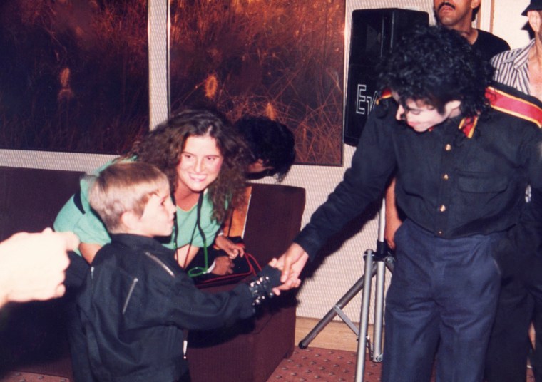 Image: Wade Robson, left, meets Michael Jackson in 1987.