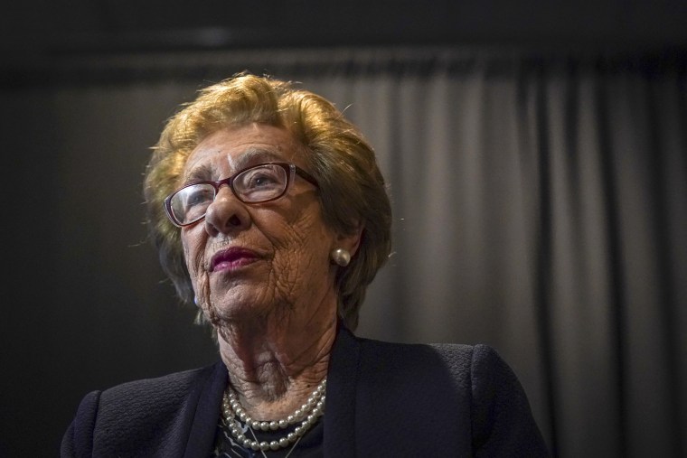 Image: Eva Schloss, Holocaust survivor and stepsister of Anne Frank, sits for an interview in Fairfax, Virginia, on Feb. 7, 2018.