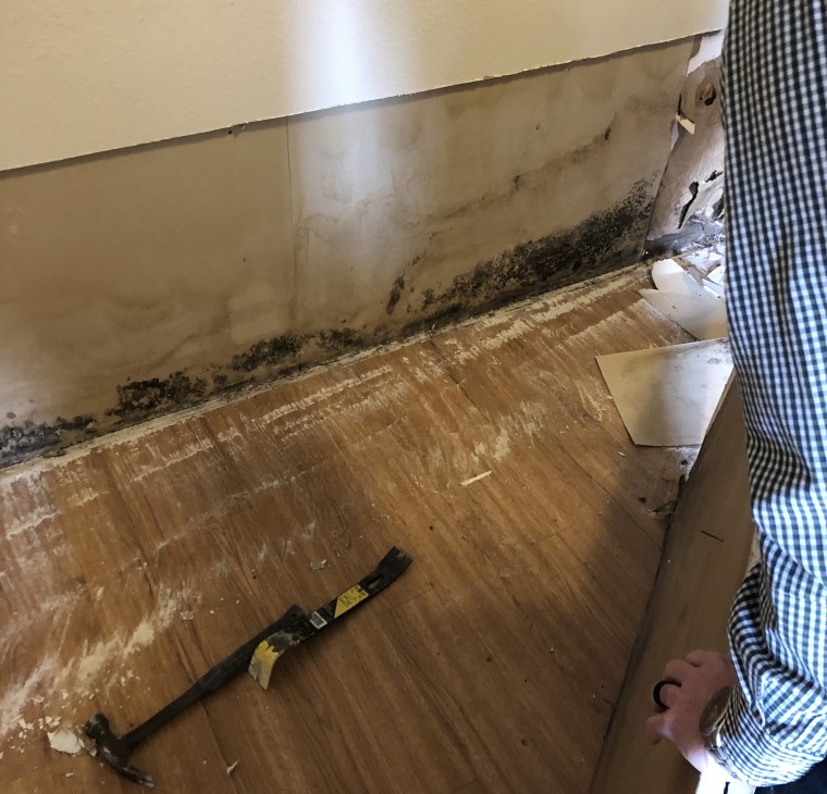 The Kilpatricks say they found mold in the walls of their private military housing.