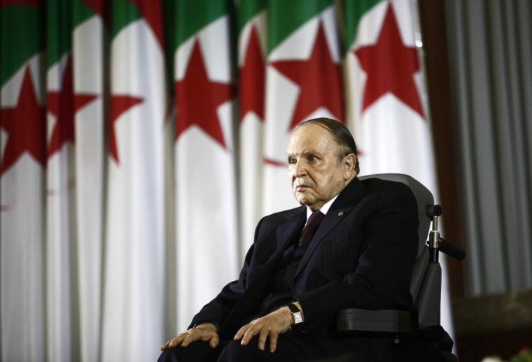 President Abdelaziz Bouteflika looks on during a swearing-in ceremony in Algiers