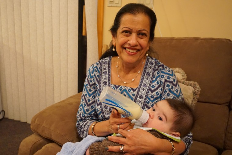 Fehmida Janjua with Jack, one of her seven grandchildren.