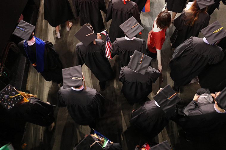 A college graduating ceremony